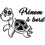 Ambiance - sticker sticker b�b� � bord personnalisable et la tortue