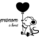 Ambiance - sticker sticker b�b� � bord personnalis� coeur volant