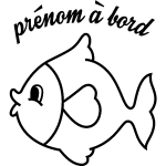 Ambiance - sticker sticker b�b� � bord personnalis� et le poisson