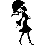 Ambiance - sticker sticker belle dame avec parapluie ouverte