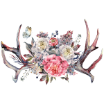 Ambiance - sticker sticker boh�me cornes de buffle fleuri