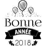 Ambiance - sticker sticker bonne ann�e 2018 avec les ballons