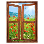 Ambiance - sticker sticker cadre trompe l'oeil vallée Ambiance - sticker sticker cadre trompe l'oeil vallée