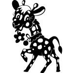 Ambiance - sticker sticker caricature giraffe et fleurs