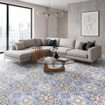Ambiance - sticker stickers carrelages sol hortensia anti - d�rapant - 60 x 90 cm