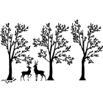 Ambiance - sticker sticker cerfs dans la for�t