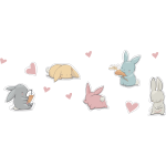 Ambiance - sticker stickers chambre enfant animaux lapins rigolos