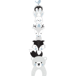 Ambiance - sticker stickers chambre enfant animaux rigolos