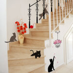 Ambiance - sticker sticker chats, escaliers et p�tales de rose