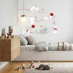 Ambiance - sticker stickers chats et pelottes de laine