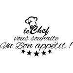 Ambiance - sticker sticker le chef vous souhaite un bon app�tit