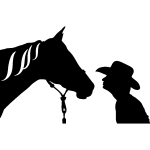 Ambiance - sticker sticker cheval et cow - boy face � face