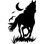 Ambiance - sticker sticker cheval et lune