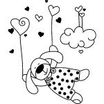 Ambiance - sticker sticker chien avec des coeurs
