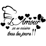 Ambiance - sticker sticker citation l'amour �a se cuisine