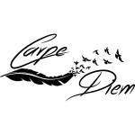 Ambiance - sticker sticker citation carpe diem plume, oiseaux