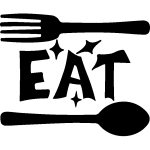 Ambiance - sticker sticker citation cuisine cuill�re et fourchette  eat