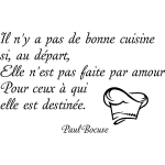 Ambiance - sticker sticker citation cuisine il n'y a pas de bonne cuisine - paul bocuse