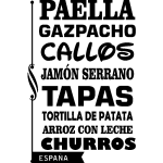 Ambiance - sticker sticker citation cuisine paella, gazpacho, callos