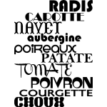 Ambiance - sticker sticker citation cuisine radis, carotte, navet