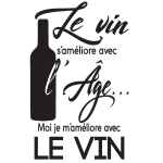 Ambiance - sticker sticker citation cuisine le vin s'am�liore avec l'�ge