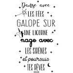Ambiance - sticker sticker citation danse avec les f�es