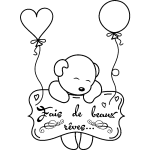 Ambiance - sticker sticker citation fais de beaux r�ves nounours