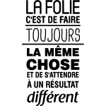 Ambiance - sticker sticker citation la folie c'est de faire toujours la m�me chose