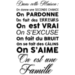 Ambiance - sticker sticker citation dans cette maison on est une famille