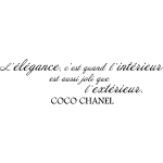 Ambiance - sticker sticker citation modo l'�l�gance, c'est . . . - coco chanel