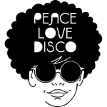 Ambiance - sticker sticker citation musique peace love disco