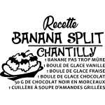 Ambiance - sticker sticker citation recette banana split chantilly