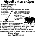 Ambiance - sticker sticker citation recette les cr�pes, les ustensiles . . .
