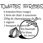 Ambiance - sticker sticker citation recette tomates farcies