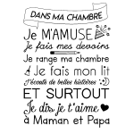 Ambiance - sticker sticker citation r�gles dans ma chambre