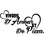 Ambiance - sticker sticker citation vivons d'amour et de pizza