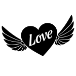 Ambiance - sticker sticker coeur avec ailes