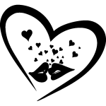 Ambiance - sticker sticker coeur et baiser romantique