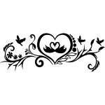 Ambiance - sticker sticker coeur baroque et ses cygnes