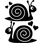 Ambiance - sticker sticker couple d'�scargots amoureux