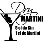 Ambiance - sticker sticker cuisine recette dry martini 5 cl de gin