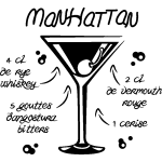 Ambiance - sticker sticker cuisine recette manhattan 1 cerise