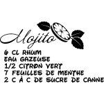 Ambiance - sticker sticker cuisine recette mojito eau gazeuse