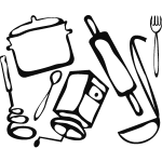 Ambiance - sticker sticker d�co ensemble d'ustensiles de cuisine