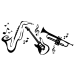 Ambiance - sticker sticker design 3 instruments de musique