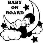 Ambiance - sticker sticker design baby on board b�b� sur la lune