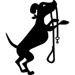 Ambiance - sticker sticker design chien avec une corde � noeud