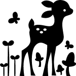 Ambiance - sticker sticker design faon, papillon, fleur, champignon