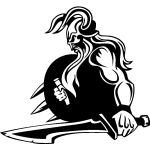 Ambiance - sticker sticker design silhouette grand guerrier tenant une �p�e