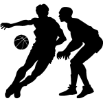 Ambiance - sticker sticker deux joueurs de basket - ball